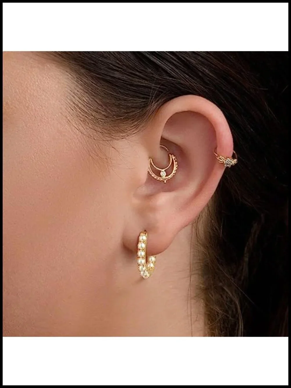 14k Gold Plated Pearl Hoop Earrings for Women Huggie Hoop 20mm/30mm
